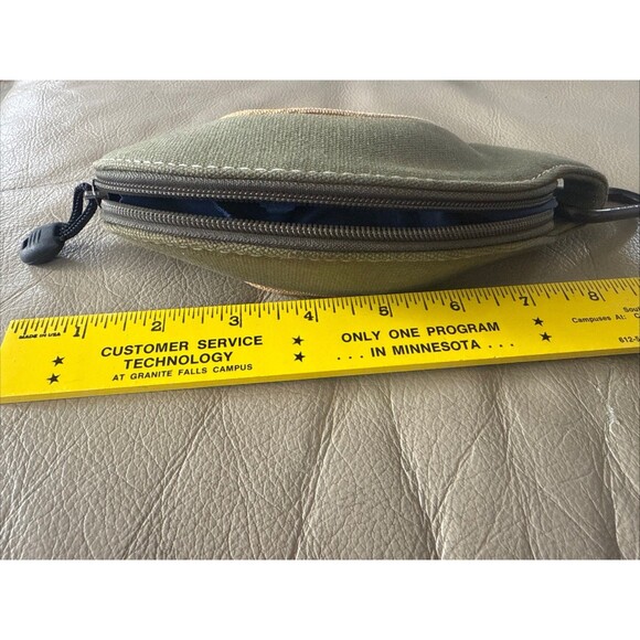 Field &Stream Tan- Green Canvas Clamshell case double zip Eye Glass Case - Picture 4 of 4